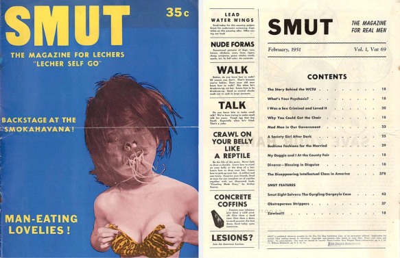 Cover and page 2 of Yale Record's Smut